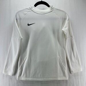 Nike Hoodie Womens Size M Atheletic Sports Dri-Fit Pullover Crew Neck Logo White